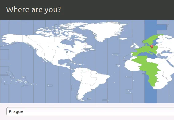 Selección de ubicación y zona horaria para la instalación de Ubuntu