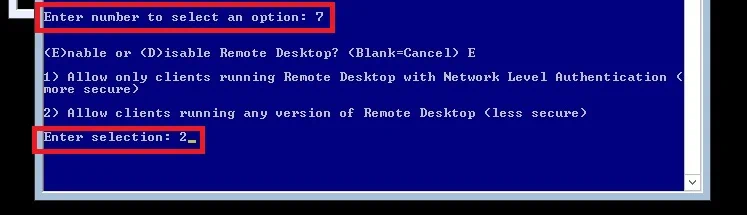 Enabling Remote Desktop in Hyper-V Core 2012 R2