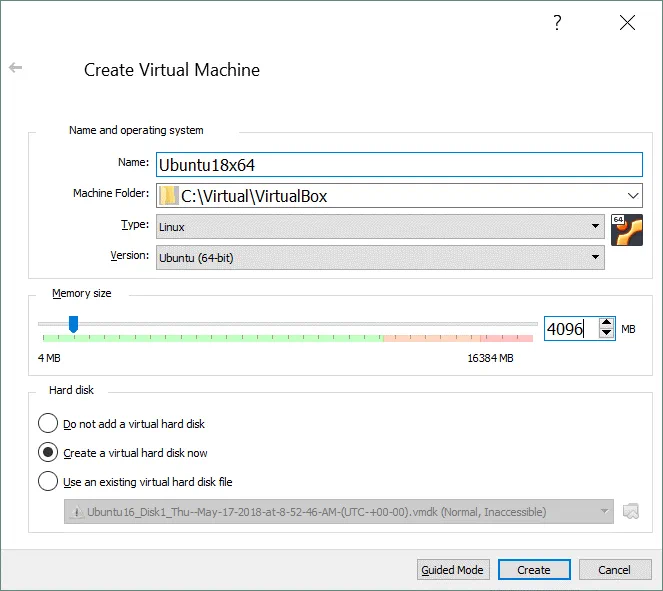 Cómo instalar Ubuntu en VirtualBox - ajustes para una nueva VM