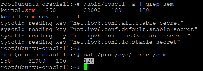 How to install Oracle on Ubuntu – checking the semmni kernel parameter