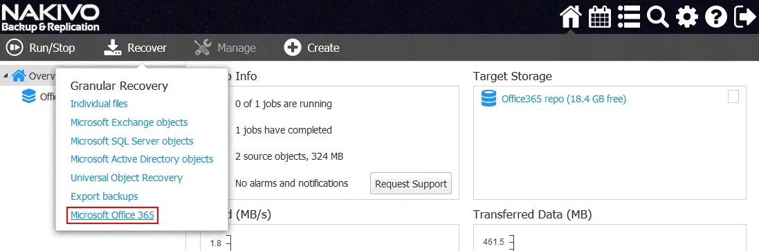 How to recover deleted emails in Office 365 with NAKIVO Backup & Replication