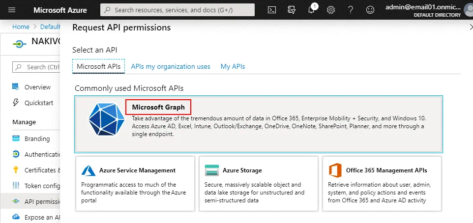Microsoft Graph is necessary for setting API permissions in Microsoft Azure Active Directory