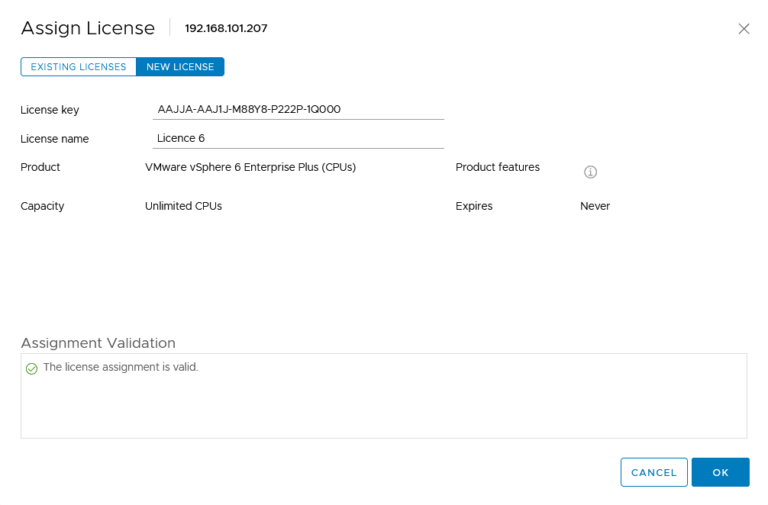 VMware ESXi and vCenter licensing in VMware vSphere