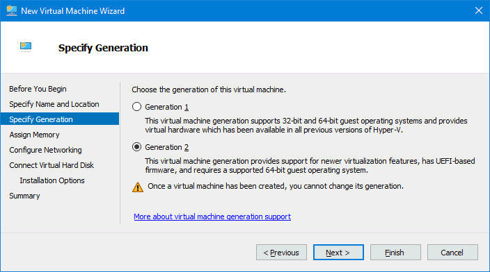 How to run Ubuntu on Windows 10 – creating a new Gen2 VM