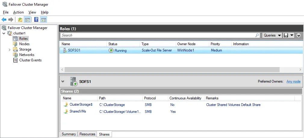 The Scale-Out File Server is running