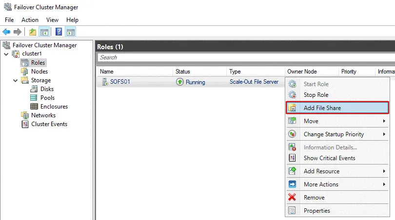 Adding A File Share To The Scale-Out File Server