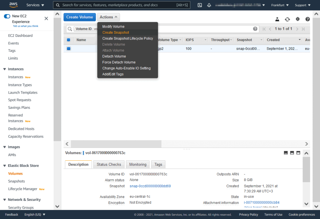 How to Perform Amazon EC2 Backup by Using EBS Snapshots