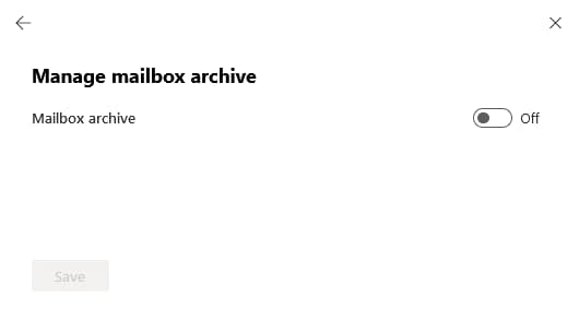 Enabling Office 365 online archive for a user’s mailbox