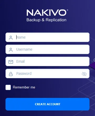 Setting a username and password to log in to the NAKIVO web interface