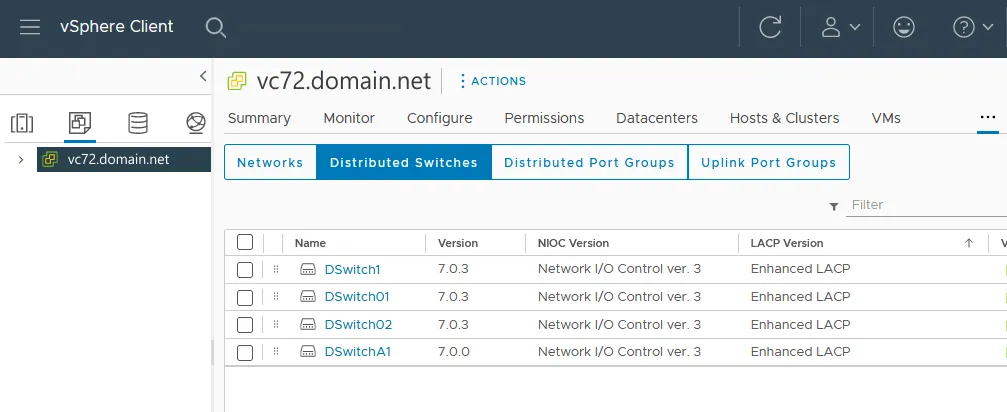 Using distributed virtual switches in vCenter for VMware networking configuration
