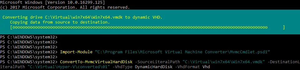 Converting VMDK to VHD after fixing a virtual disk descriptor