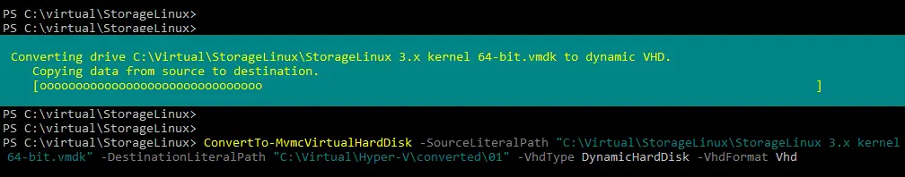 How to convert VMware to Hyper-V format of virtual disks in PowerShell