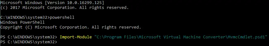Importing a PowerShell module for VMware to Hyper-V migration