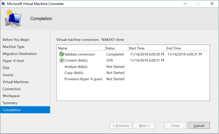 The virtual disk descriptor error is fixed to convert VMware VM to Hyper-V