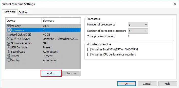 Adding a virtual disk of the ESXi format to a healthy VM in VMware Workstation