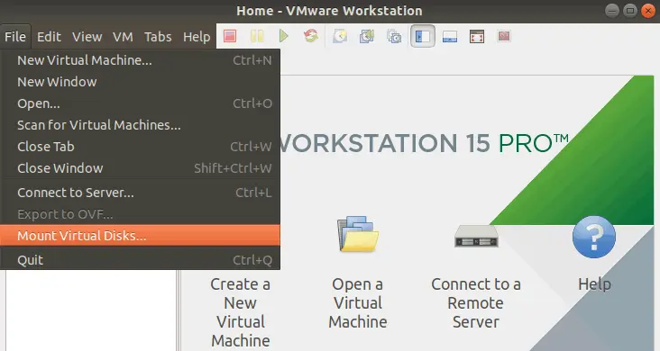 How to mount vmdk files using VMware Workstation on a Linux host