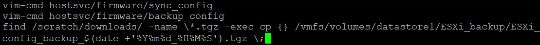Creación de un sencillo script de backups para hacer backups de la configuración del host ESXi