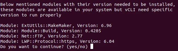 Installing modules for vSphere CLI