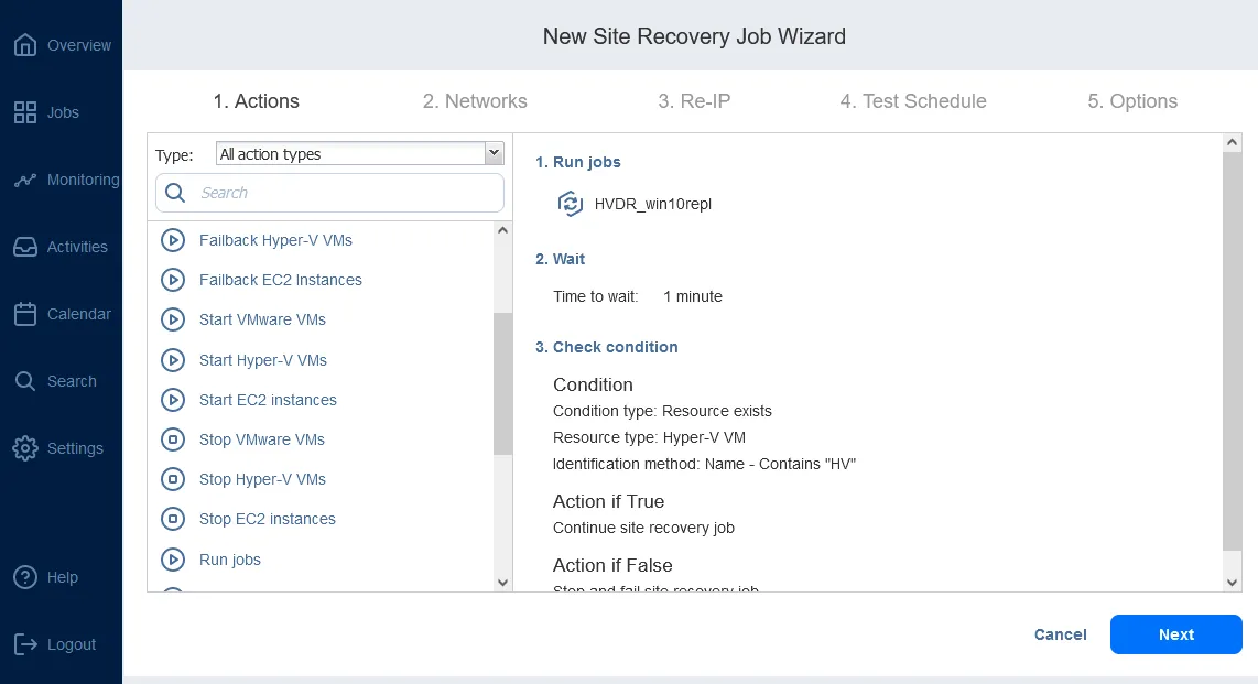 Site Recovery is a feature for VMware and Hyper-V disaster recovery