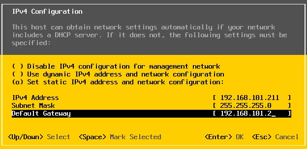 How to configure ESXi network settings and set an IP address