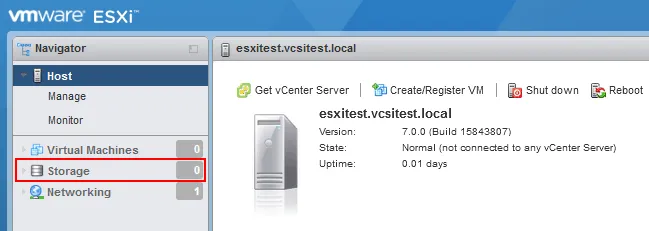 How to manage ESXi in VMware Host Client and create a datastore