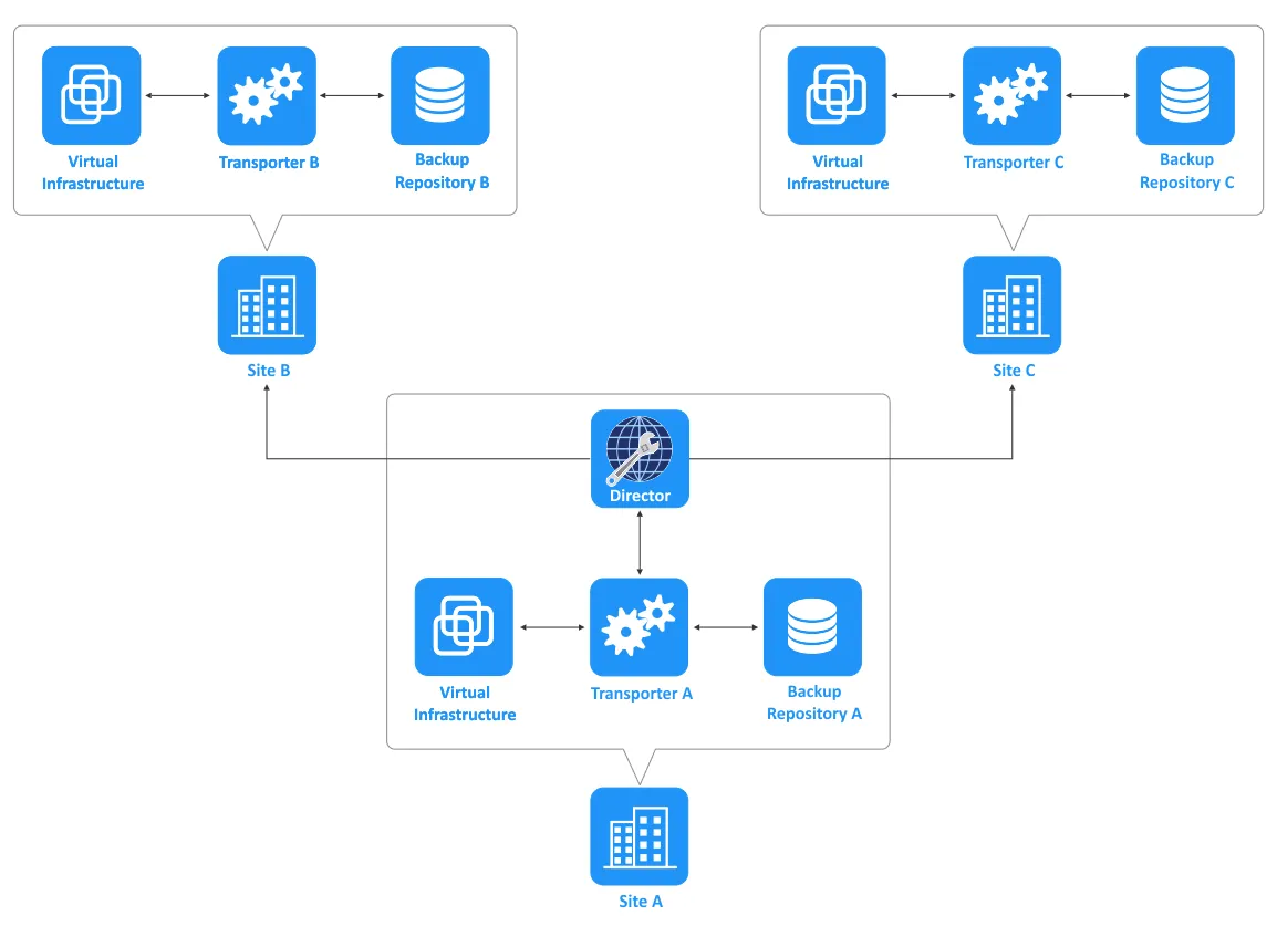 The role of the Director in the multi-site backup infrastructure
