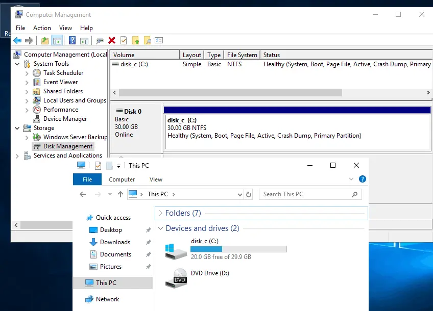 Changing disk partition size has been completed successfully in Windows Disk Management