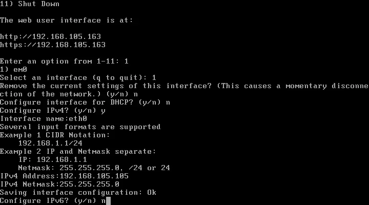 Configuring network settings for TrueNAS Core