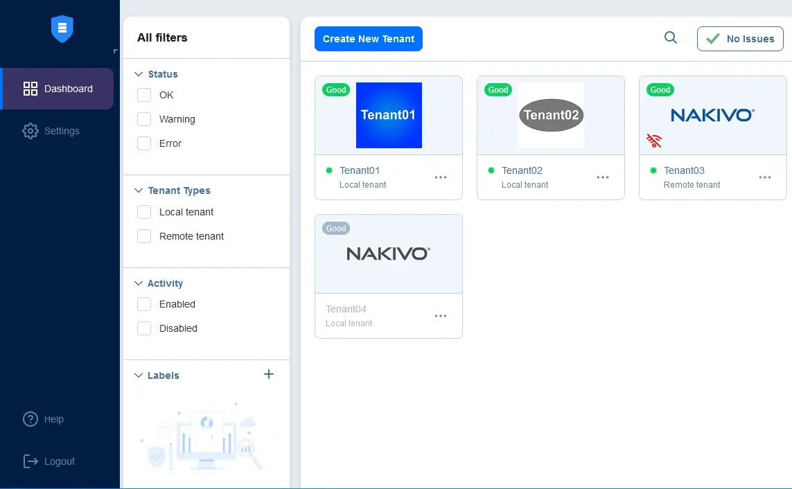 NAKIVO Backup & Replication se puede utilizar como una solución de Backup as a Service con multi-tenancy.