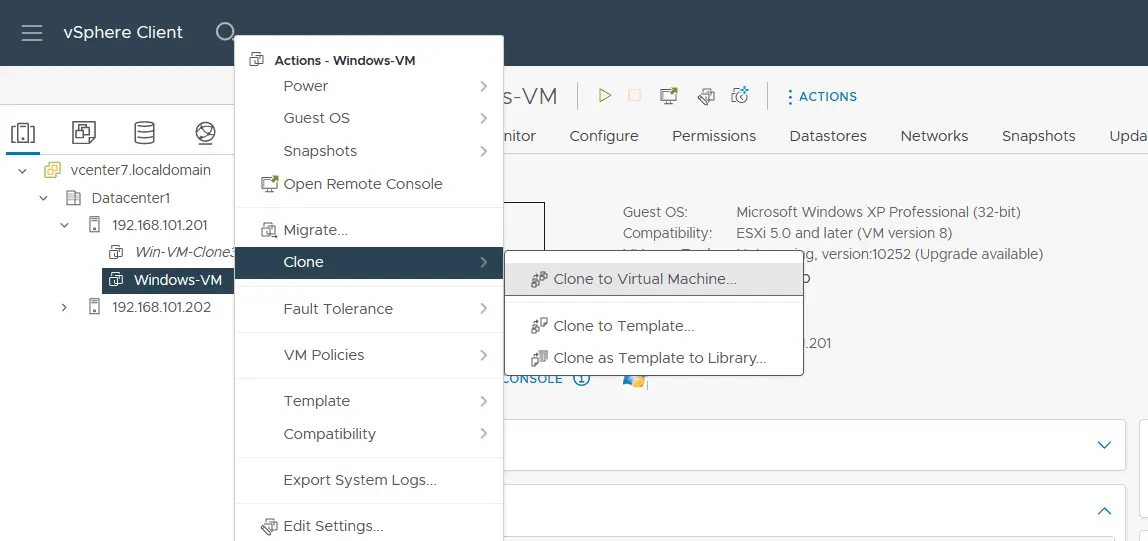 Cómo clonar máquinas virtuales con vCenter en VMware vSphere Client