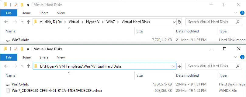 Se clona una máquina virtual Hyper-V en una plantilla de máquina virtual Hyper-V.