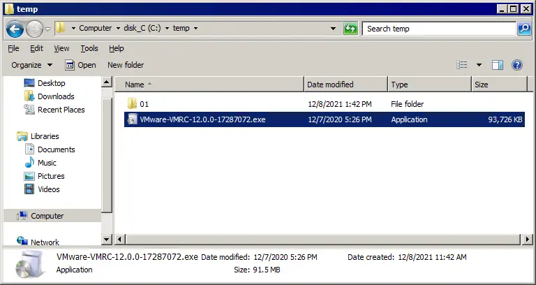 VMware Remote Console 12.0 0 for Windows has been downloaded