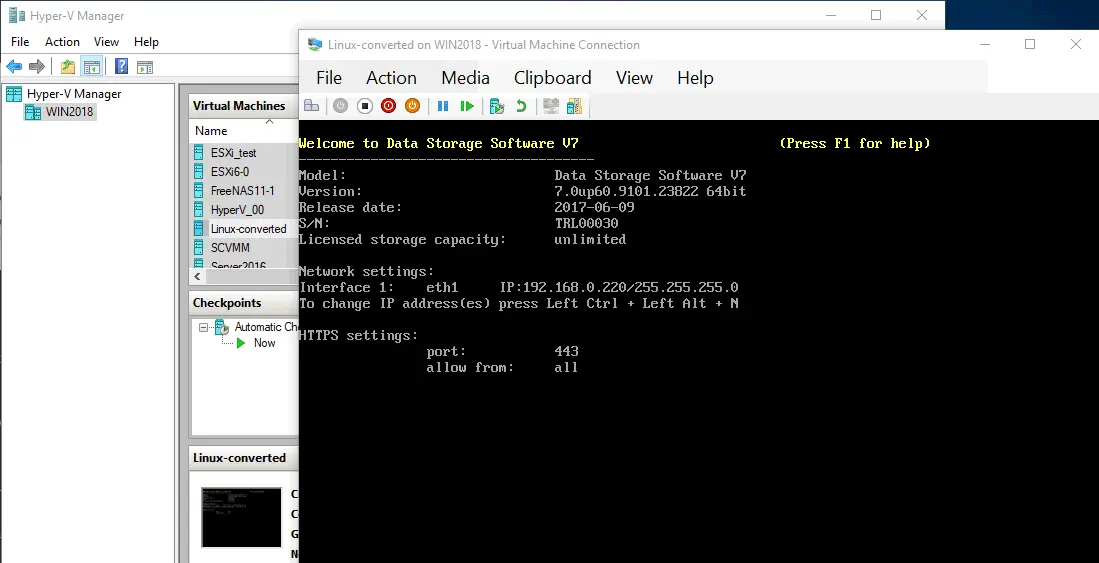 Running a VM after finishing the VM conversion