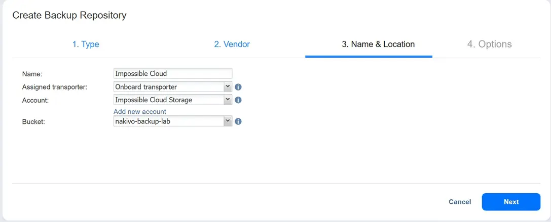 Specifying a name and location