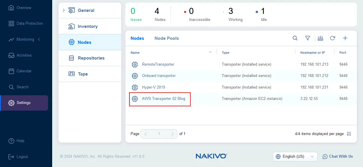 Se instala el Transportador de AWS