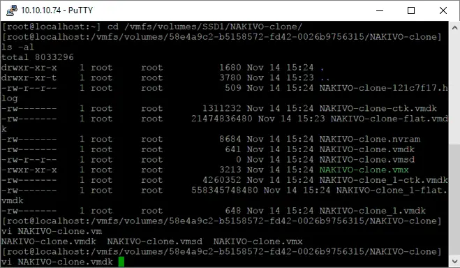 VMware ESXi VM files
