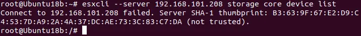 Using vSphere CLI for managing an ESXi host