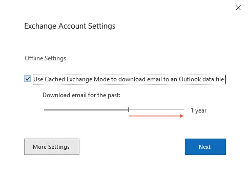 Configuring Cached Exchange Mode in Outlook for Office 365 to preserve old emails