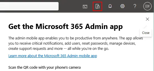 Getting the Microsoft 365 Admin app