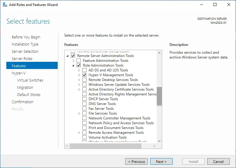How to install Hyper-V Manager in Windows Server 2022
