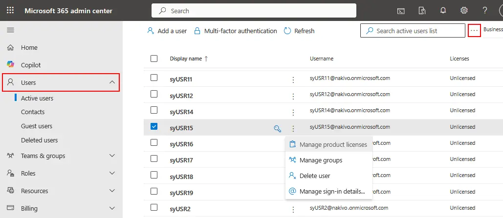 Manage Office 365 users