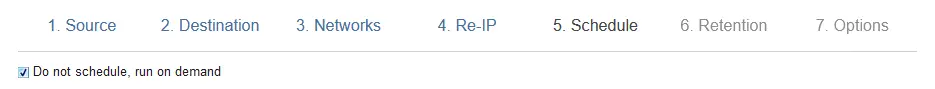 Scheduling settings for the VM replication job