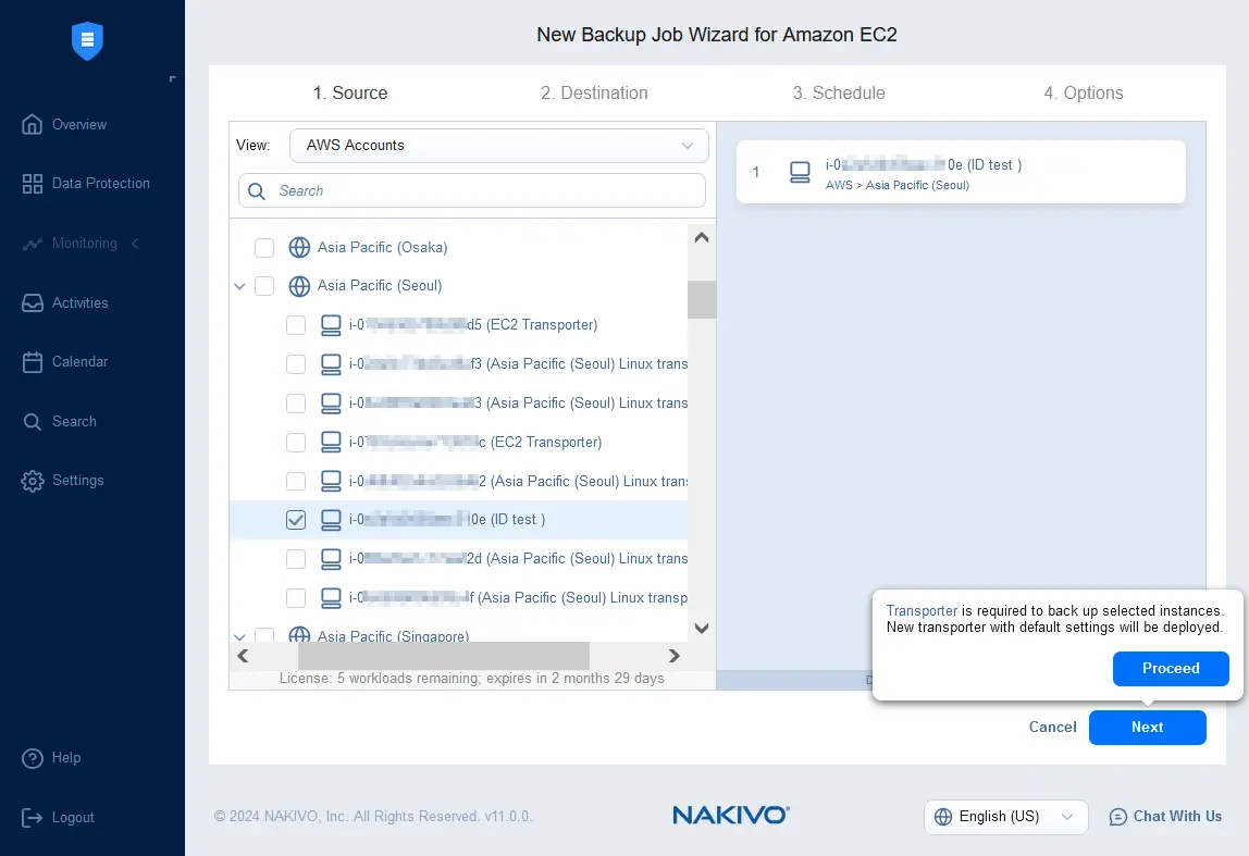 Selecting AWS EC2 instances to back up