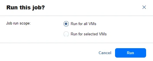Selecting the job run scope