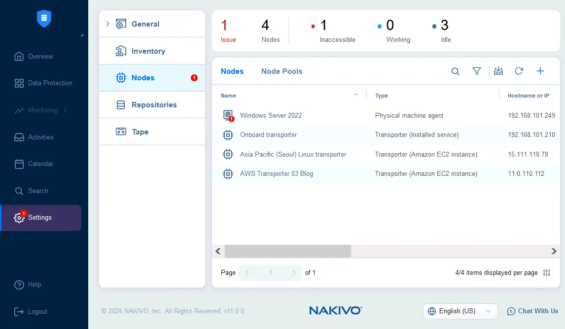 The Transporter is deployed in AWS