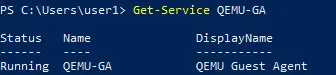 Checking the QEMU Guest Agent Service