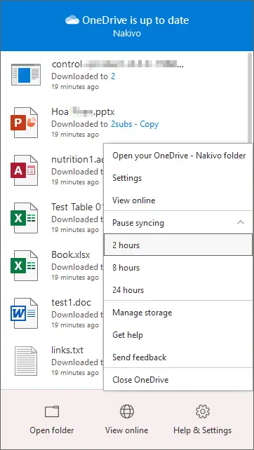 Pausing file synchronization