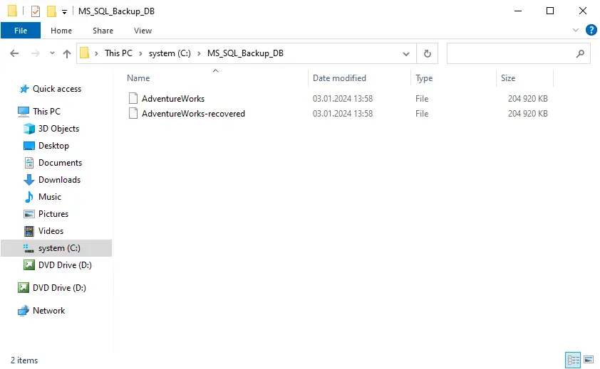 The file has been recovered