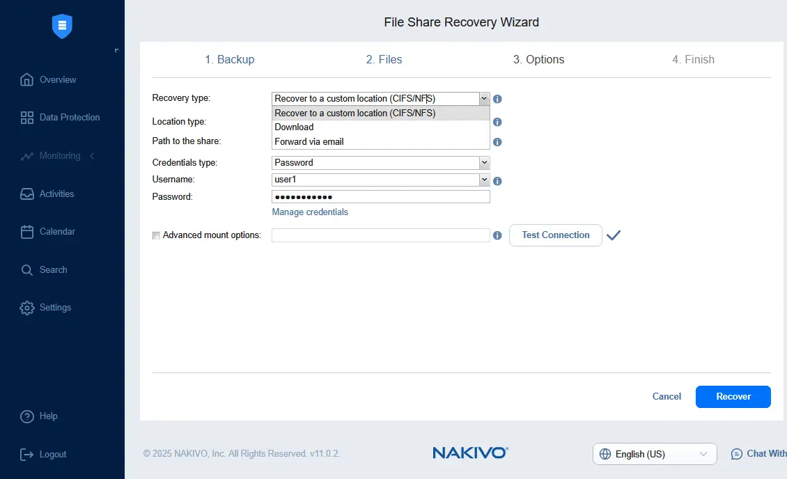 Selecting a method to save files