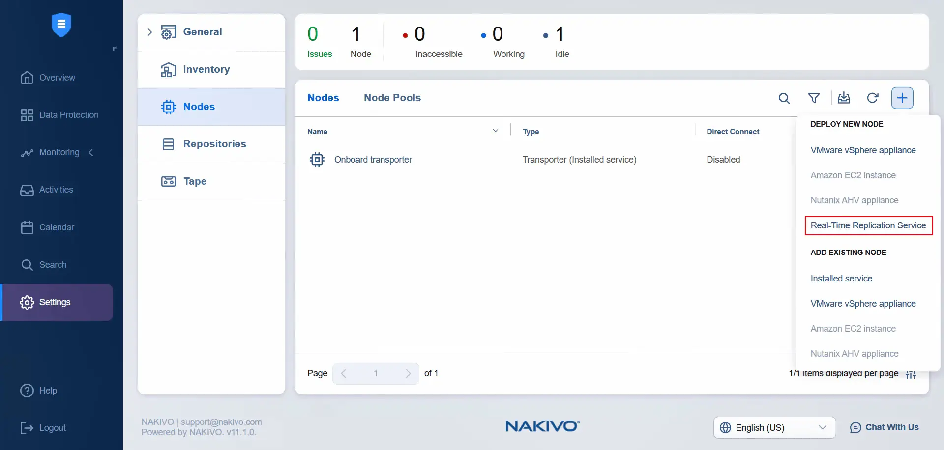 Deploying the real-time replication service